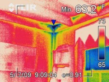 Infrared Camera Image of Corner in Room