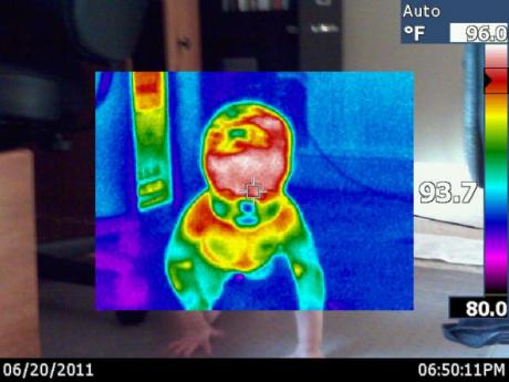 Infrared Camera Image of Baby Crawling